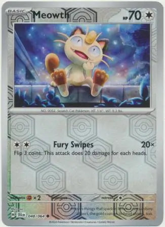 Shrouded Fable Meowth #48/64 reverse holo